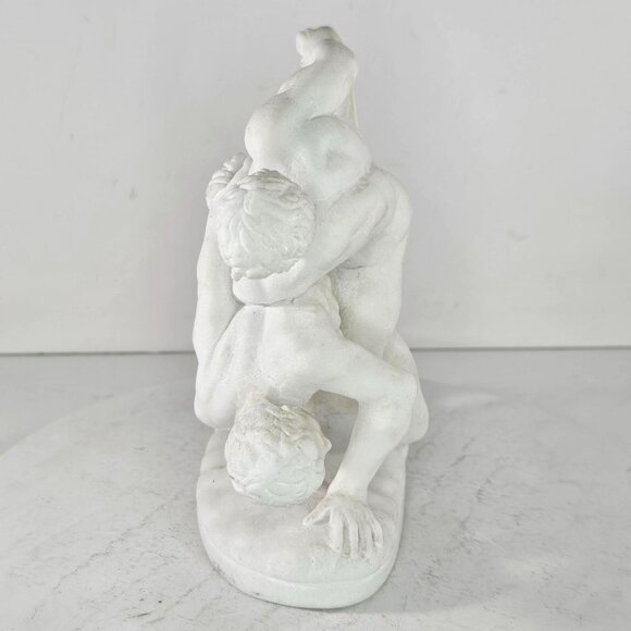 G Ruggeri The Wrestlers Alabaster Sculpture Classic Greek Roman - Picture 3 of 12
